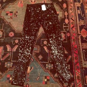 Black sequin leggings